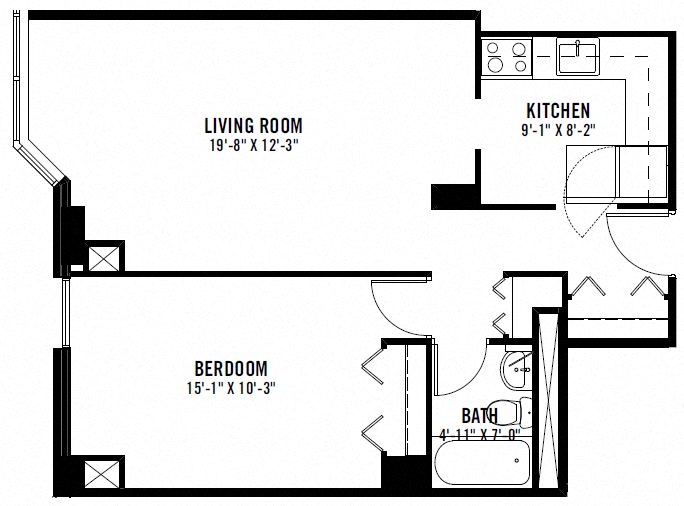 Floor Plans of Kenmore Plaza in Chicago, IL